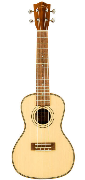 Lanikai Solid Spruce Top Concert Ukulele Natural Satin Finish with Padded Gig Bag