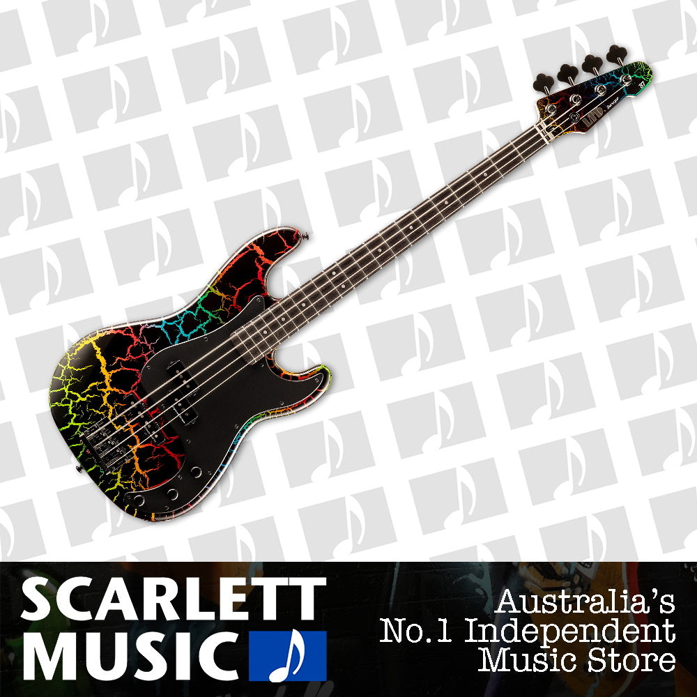 ESP LTD Surveyor 4 87' Series Electric Bass Guitar Rainbow Crackle — view 2