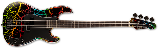 ESP LTD Surveyor 4 87' Series Electric Bass Guitar Rainbow Crackle