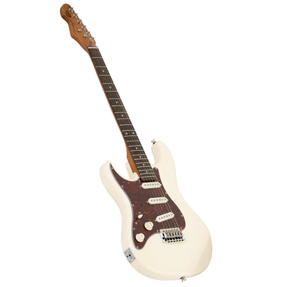 Levinson Sceptre Ventana Std Double Cutaway Olympic White SSS Left Handed with Indian Laurel Fingerboard — view 2