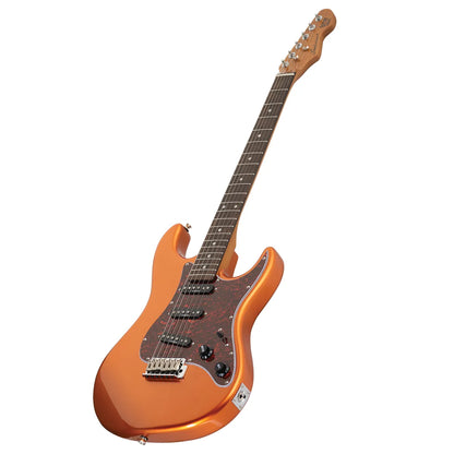 Levinson Sceptre Ventana Std Double Cutaway Sienna Metallic Copper Electric Guitar with Indian Laurel Fingerboard — view 2