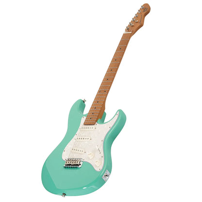 Levinson Sceptre Ventana Standard Double Cutaway Electric Guitar Sea Foam Green SSS with Maple Board — view 2