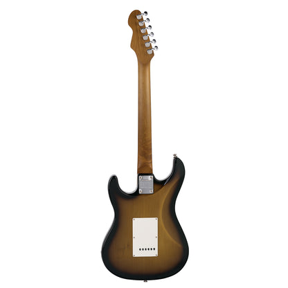 Levinson Sceptre Ventana Deluxe Double Cutaway HSS Electric Guitar 2 Tone Sunburst Maple Board — view 2