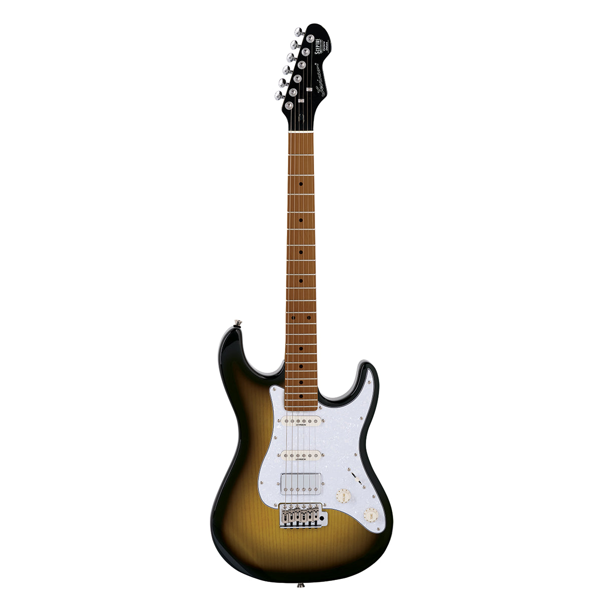 Levinson Sceptre Ventana Deluxe Double Cutaway HSS Electric Guitar 2 Tone Sunburst Maple Board
