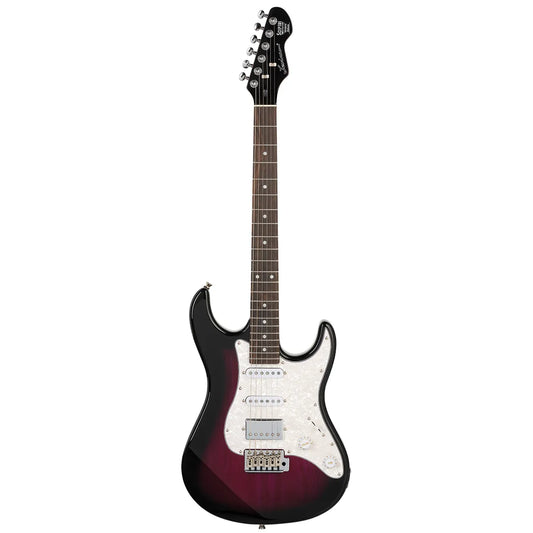 Levinson Sceptre Ventana Deluxe Double Cutaway HSS Electric Guitar See Thru Misty Violet Indian Laurel Board