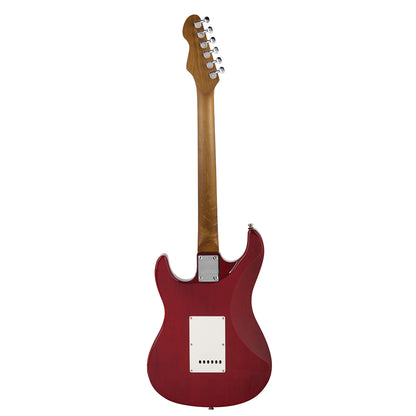 Levinson Sceptre Ventana Deluxe Double Cutaway HSS Electric Guitar See Thru Red with Indian Laurel Fingerboard — view 2