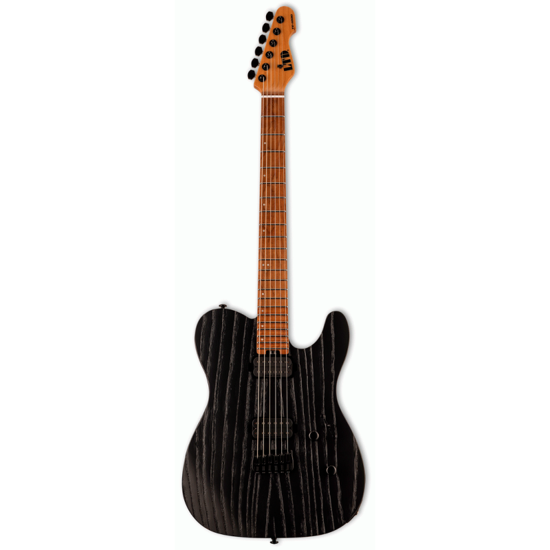 LTD TE-1000 Black Blast Electric Guitar with Swamp Ash Body and Roasted Maple Neck