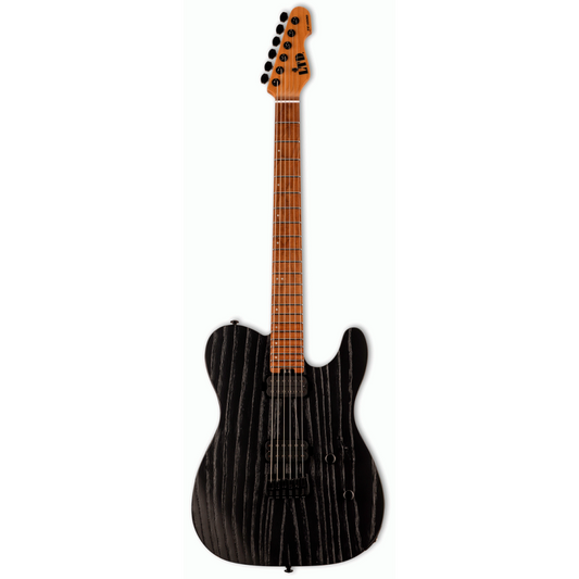 LTD TE-1000 Black Blast Electric Guitar with Swamp Ash Body and Roasted Maple Neck