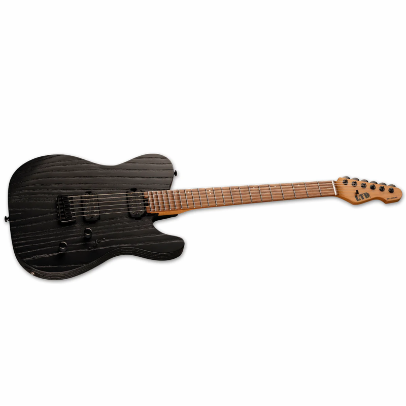 LTD TE-1000 Black Blast Electric Guitar with Swamp Ash Body and Roasted Maple Neck — view 3
