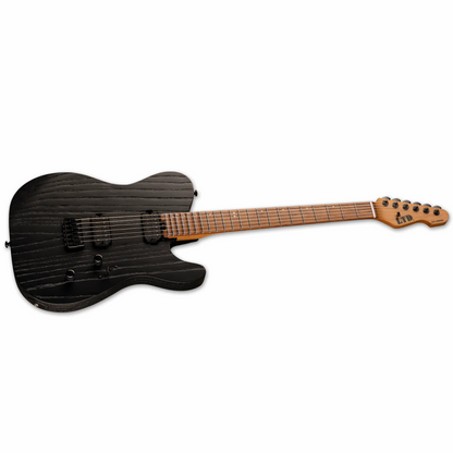 LTD TE-1000 Black Blast Electric Guitar with Swamp Ash Body and Roasted Maple Neck — view 3