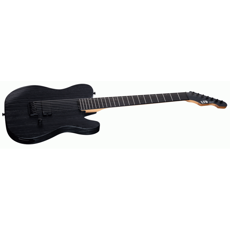 ESP LTD TE-1007 Baritone 7-String Electric Guitar Black Blast Finish — view 3