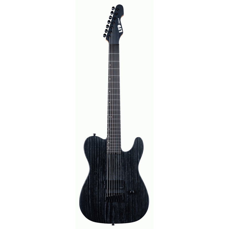 ESP LTD TE-1007 Baritone 7-String Electric Guitar Black Blast Finish