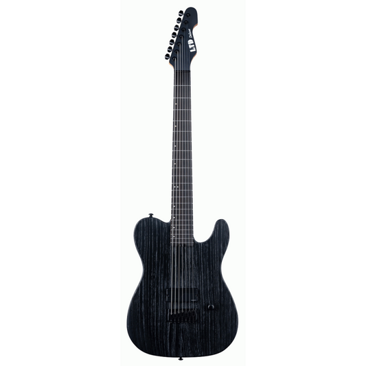 ESP LTD TE-1007 Baritone 7-String Electric Guitar Black Blast Finish