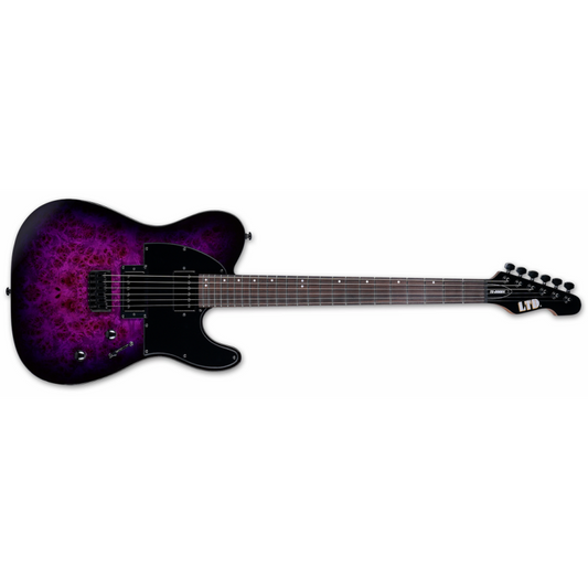 ESP LTD TE-200DX Electric Guitar in Purple Burst with Birdseye Maple Top and Roasted Maple Neck