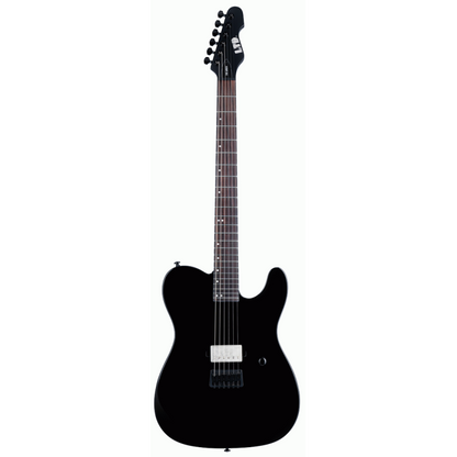 ESP LTD TE-201 Electric Guitar - Gloss Black, Mahogany Body, Maple Neck, Rosewood Fingerboard, 24 Extra-Jumbo Frets, ESP LH-150B Pickup