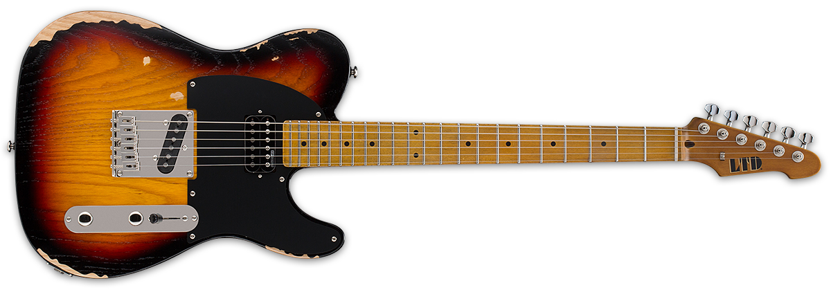 ESP LTD TE-254 Distressed 3 Tone Sunburst Electric Guitar