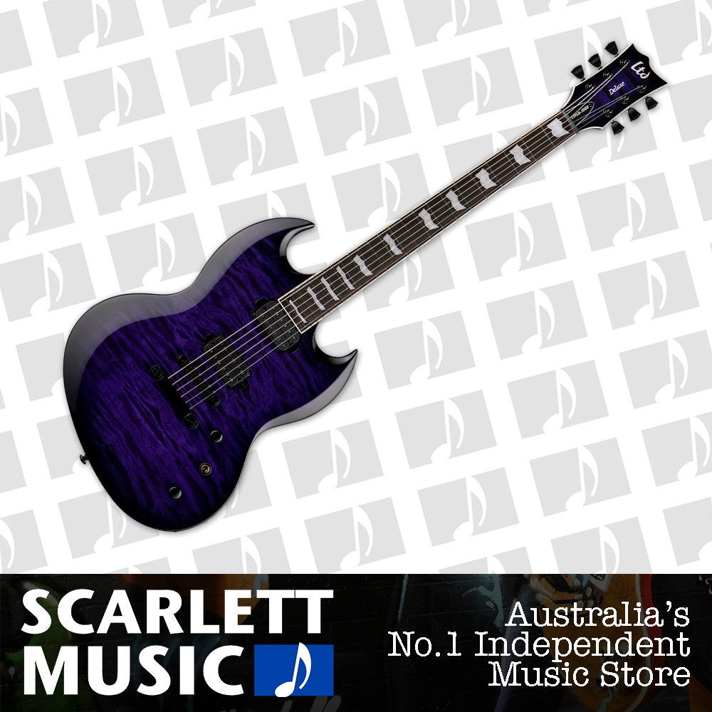 ESP LTD VIPER-1000FM Electric Guitar See Thru Purple Burst — view 2
