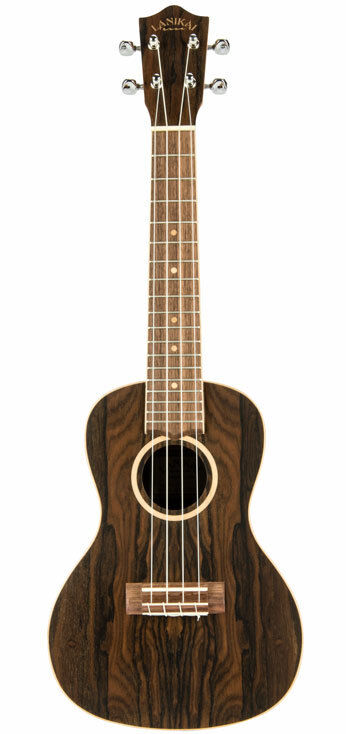 Lanikai Ziricote Series Concert Ukulele with Padded Gig Bag, Natural Satin Finish, D'Addario Strings, Chrome Tuners, and Wide Neck Profile