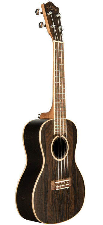 Lanikai Ziricote Series Concert Ukulele with Padded Gig Bag, Natural Satin Finish, D'Addario Strings, Chrome Tuners, and Wide Neck Profile — view 3