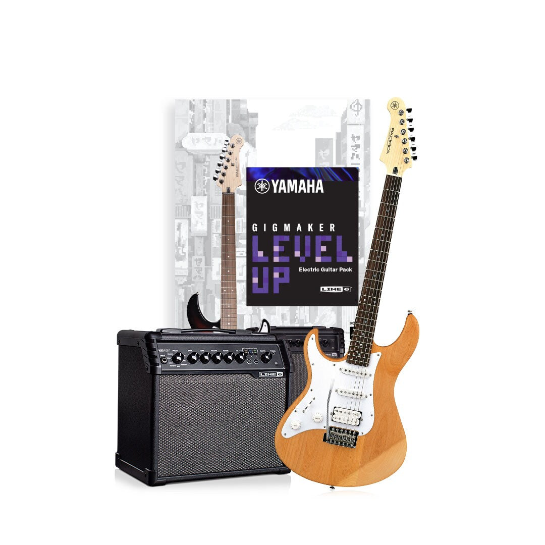 Yamaha Gigmaker Level Up Left-Handed Electric Guitar Pack - Yellow Natural Satin