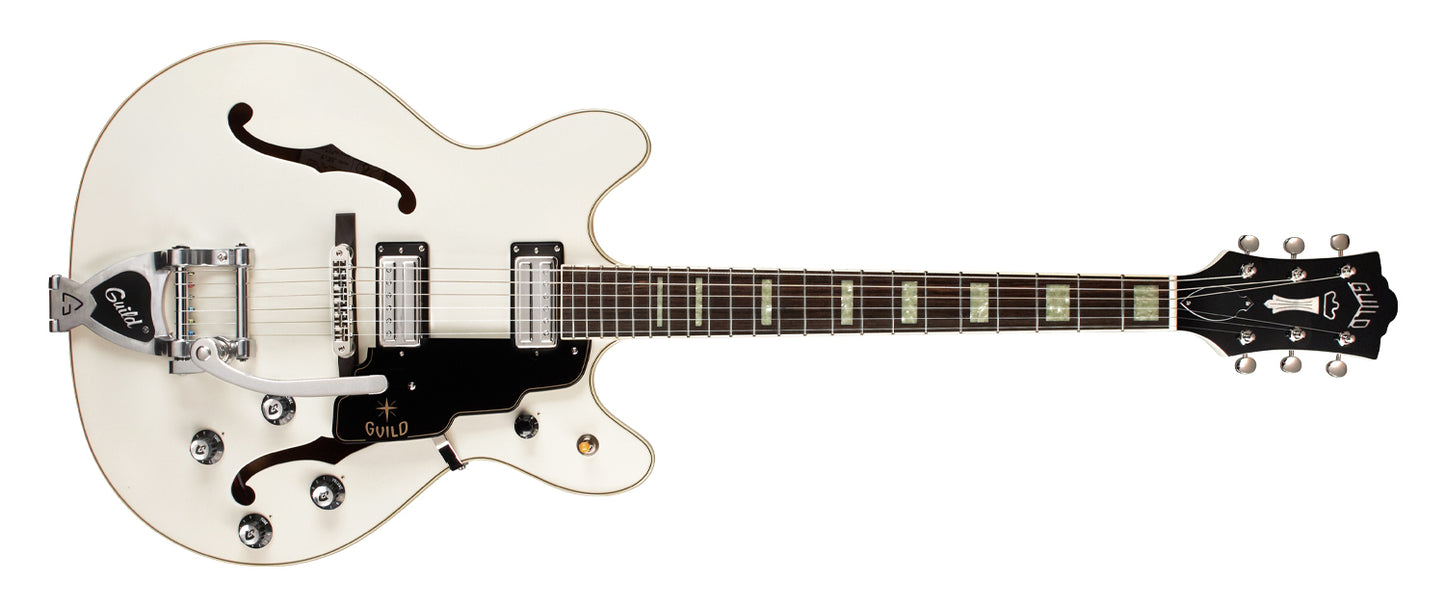 Guild Starfire V Semi Hollowbody Electric Guitar Snowcrest White