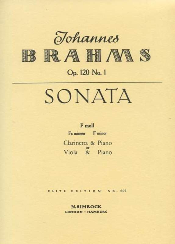 Brahms - Sonata Op. 120 No. 1 for Clarinet and Piano, F Minor, 36 Pages, Boosey & Hawkes