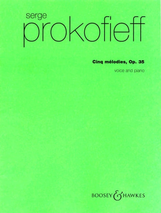 5 Melodies Op 35 Voice And Piano Book