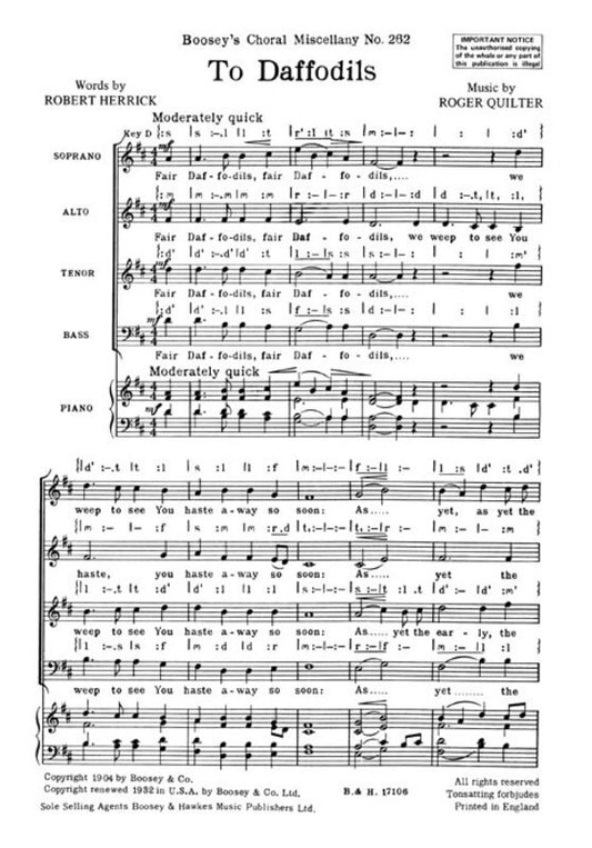 To Daffodils(SATB)**To