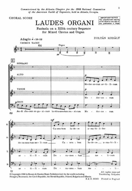 Laudes Organi — Choral Score