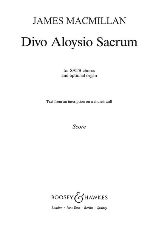 Divo Aloysio Sacr SATB