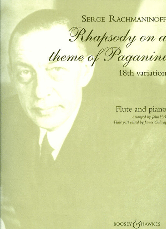 Rhapsody On A Theme Of Paganini Flute W/Piano Book