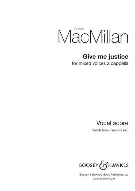 Give Me Justice Psalm 42 SATB A Capp Vocal Score