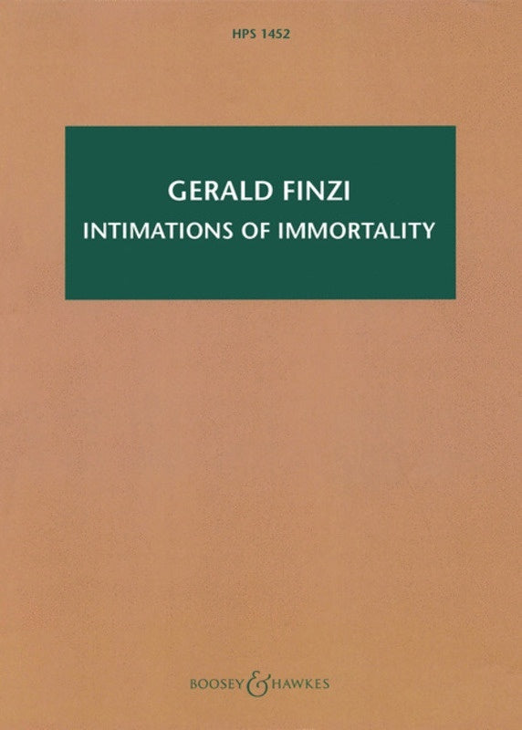 Intimations Of Immortality Study Score Hps 1452