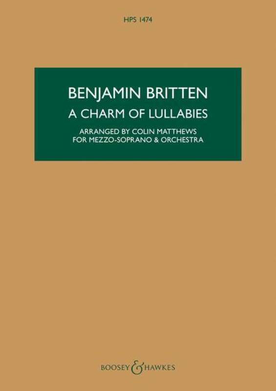 Charm Of Lullabies Op 41 Mezzo Sop/Orch Study Sc
