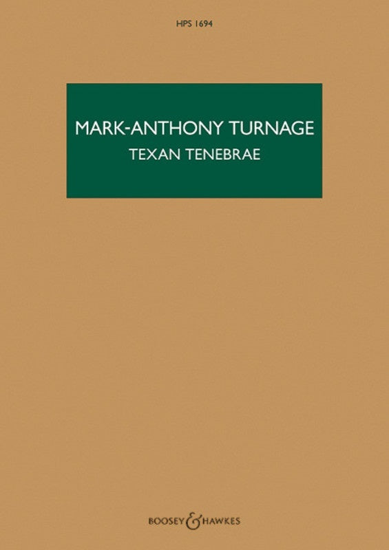 Turnage - Texan Tenebrae Orchestra Study Score Score