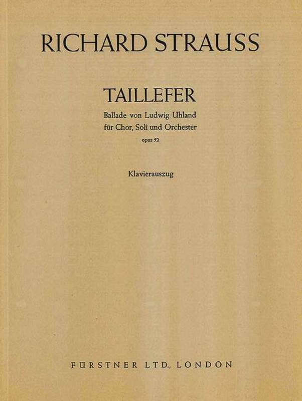 Taillefer Op 52 Vocal Score