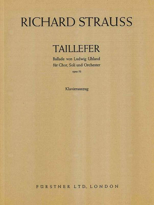 Taillefer Op 52 Vocal Score