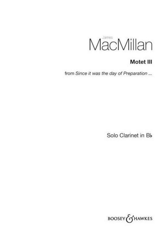 Motet Iii Clarinet Solo From Since It Was The Da Book