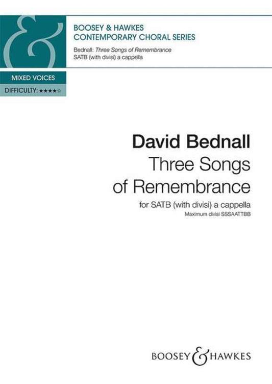 Three Songs Of Remembrance SATB A Cappella