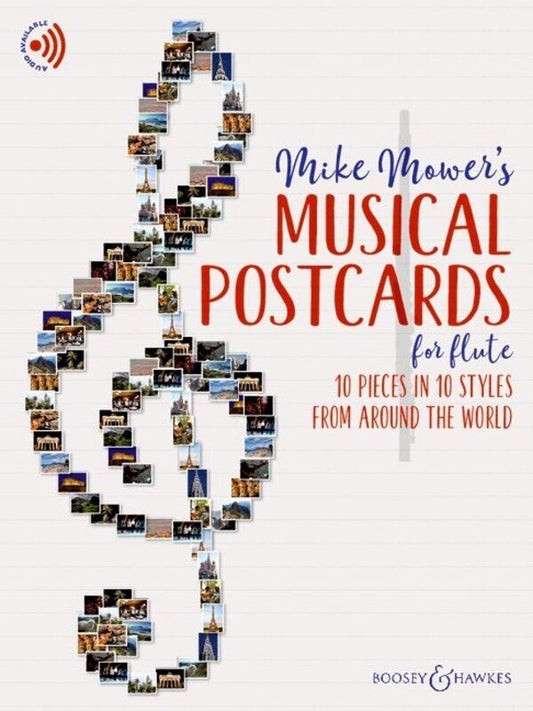 Musical Postcards for Flute by Mike Mower, 28 Pages, Boosey & Hawkes, Woodwind Series