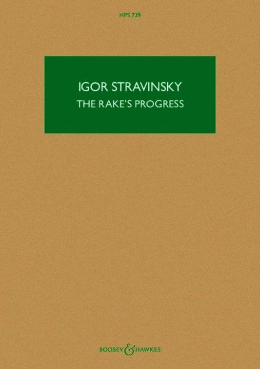 Stravinsky - The Rake's Progress Study Score HPS 739, Boosey & Hawkes, 368 Pages, Hawkes Pocket Scores