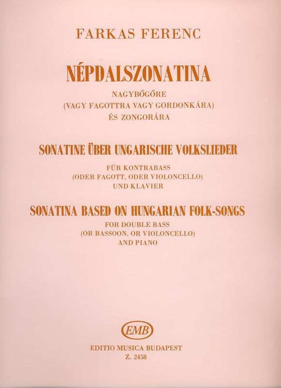 Sonatina bassoon/Piano Or Double Bass Or Vc Book