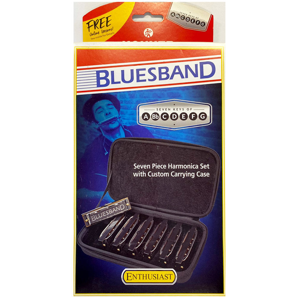 Hohner 7-Piece Blues Band Harmonica Set in Keys A, Bb, C, D, E, F, G with Custom Carrying Case — view 4