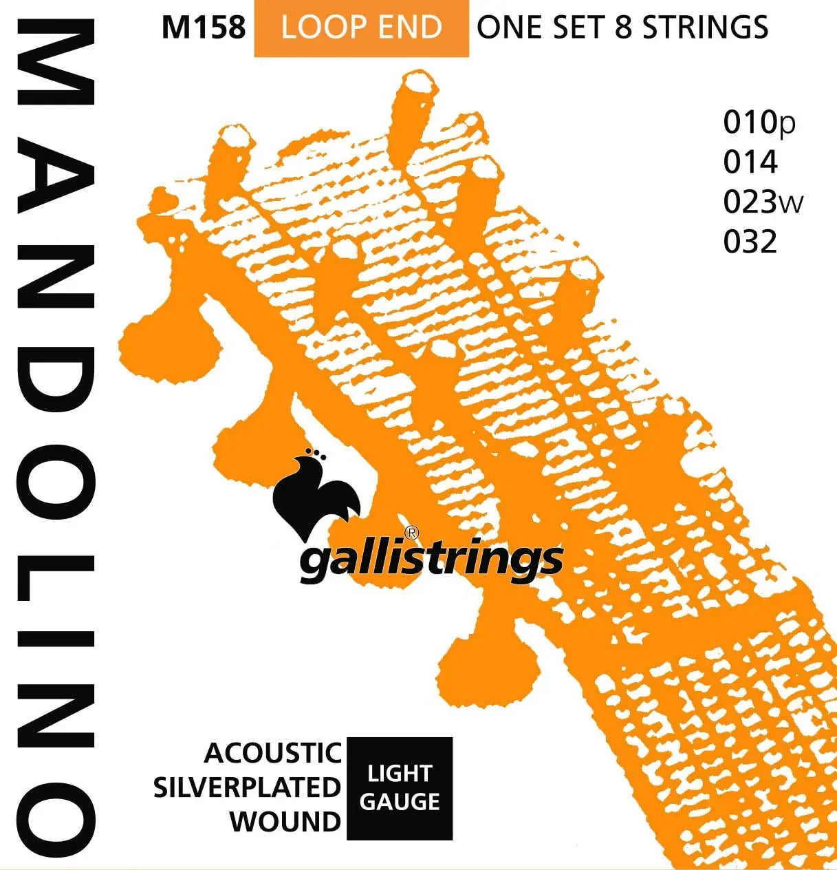 Galli M158 Mandolin Strings Set, Light 10-32 Silver-Plated Wound