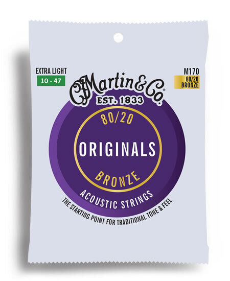 Martin M170 80/20 Bronze Extra Light Acoustic Guitar String Set 10-47