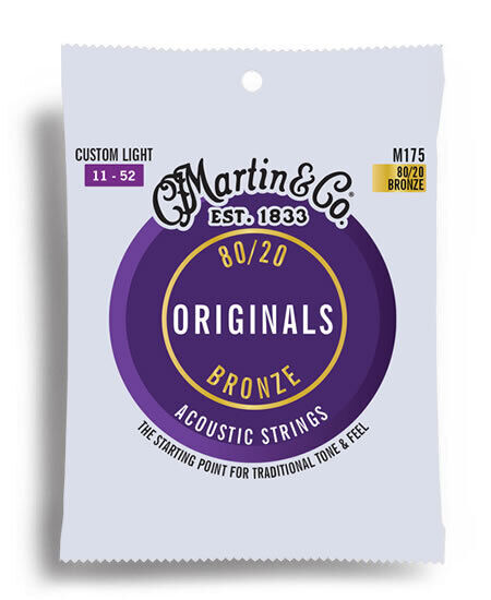 Martin Originals M175 80/20 Bronze Custom Light Acoustic Guitar String Set (11-52)
