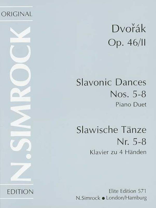 Slavonic Dances Op 46 No 2 (Nos 5-8) Piano Duet Book