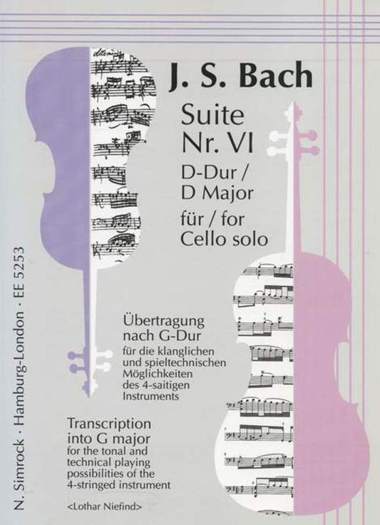 Suite #6 In D-Vc Cello Book