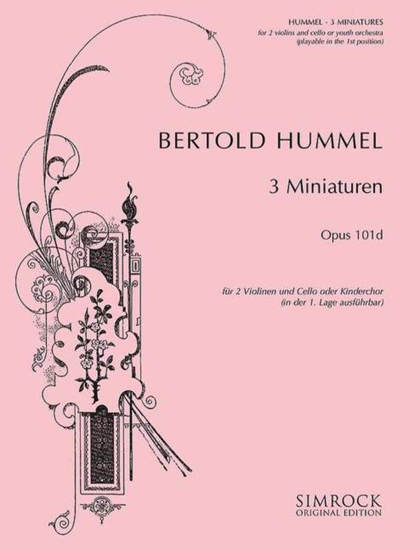 3 Miniatures Op 101D 2 Violins Cello Or Strings Book