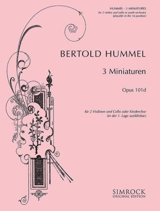 3 Miniatures Op 101D 2 Violins Cello Or Strings Book
